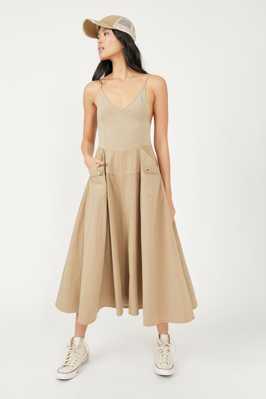 Free People Soledad Midi Khaki FINAL SALE