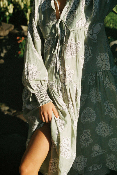 Kinga Csilla Dulce Santorini Dress - Sage Print SALE