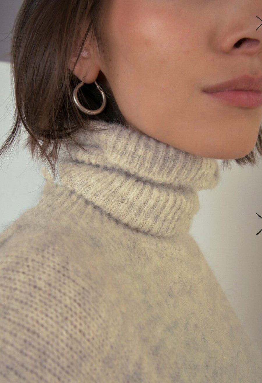 American Vintage East Turtleneck Jumper - Powder Snow Melange
