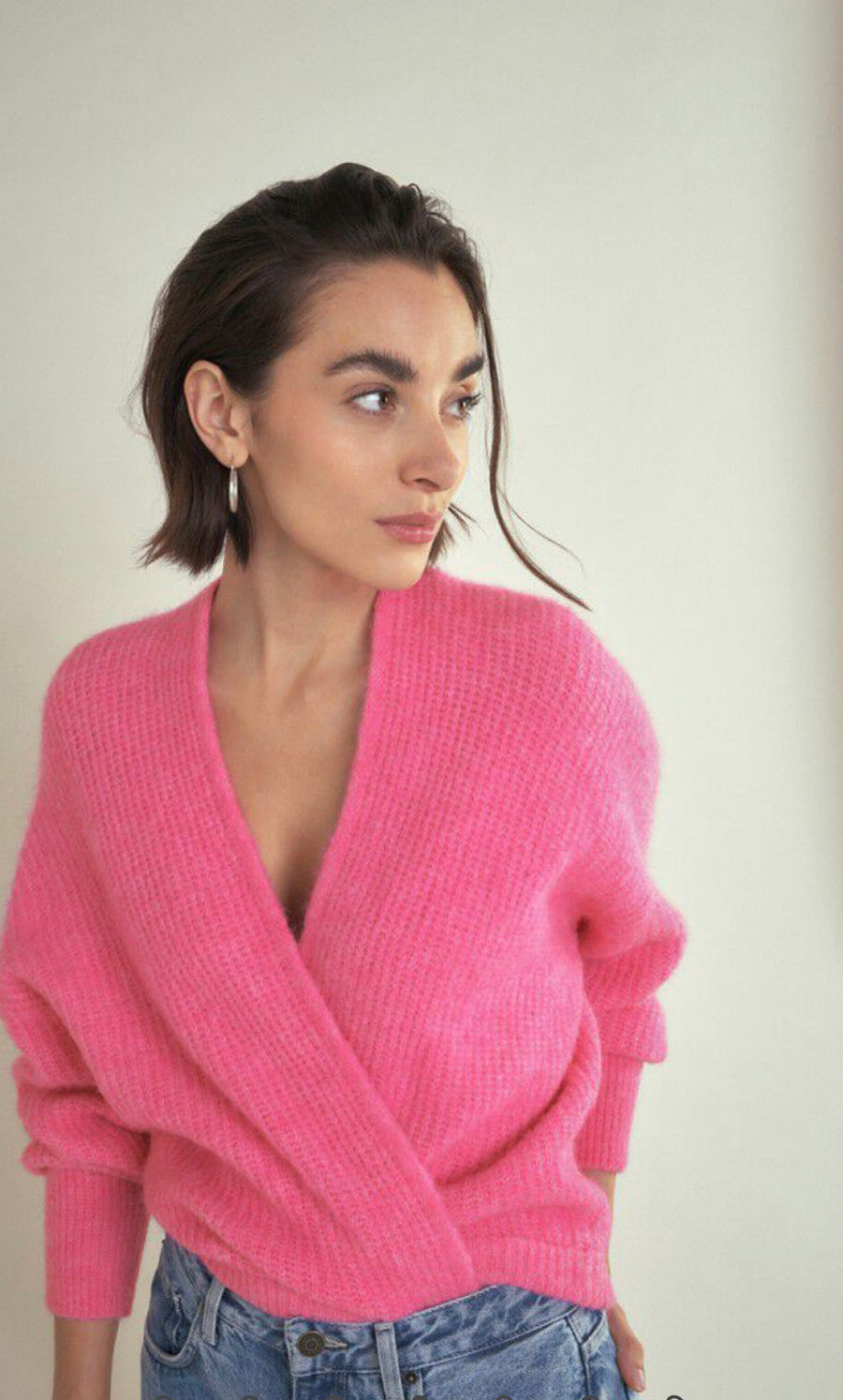 American Vintage East Cardigan - Bubble Gum Melange