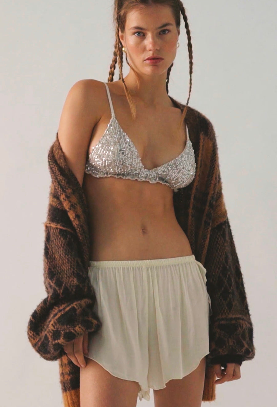 Free People Gold Rush Bralette - Silver Combo