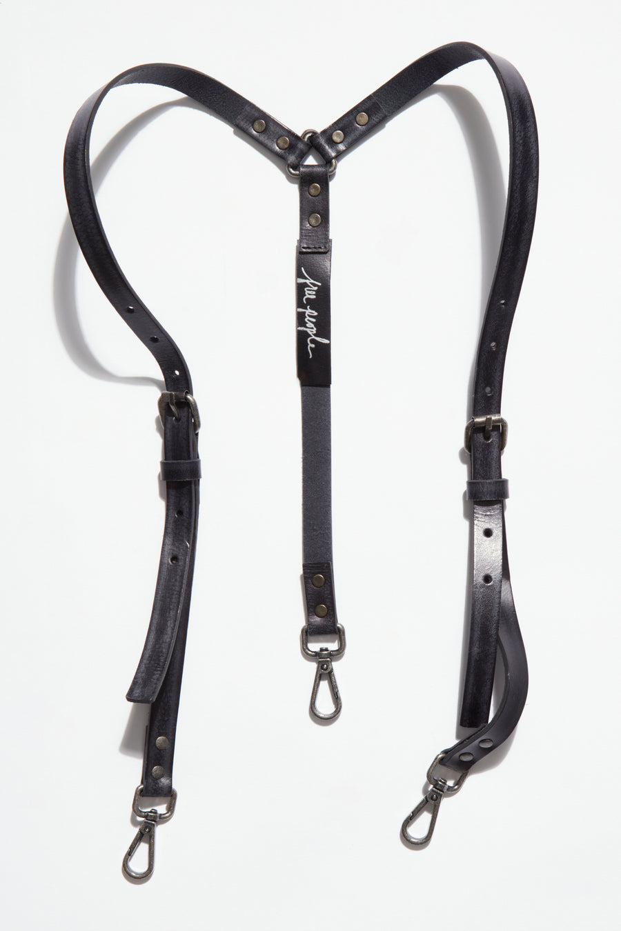 Free People Hold Me Up Suspenders - Black