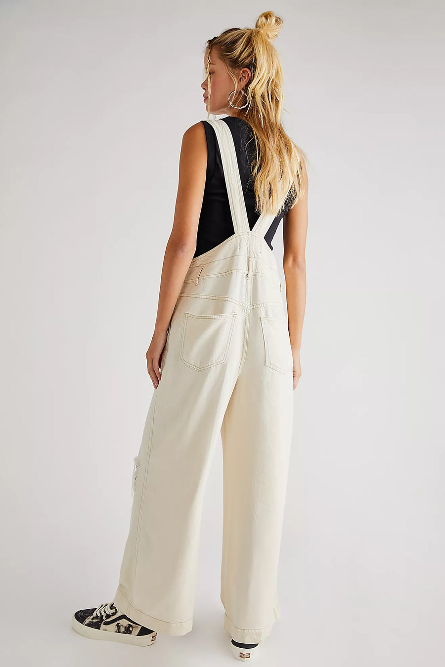 Free People Super Slouchy Overall Warm White FINAL SALE