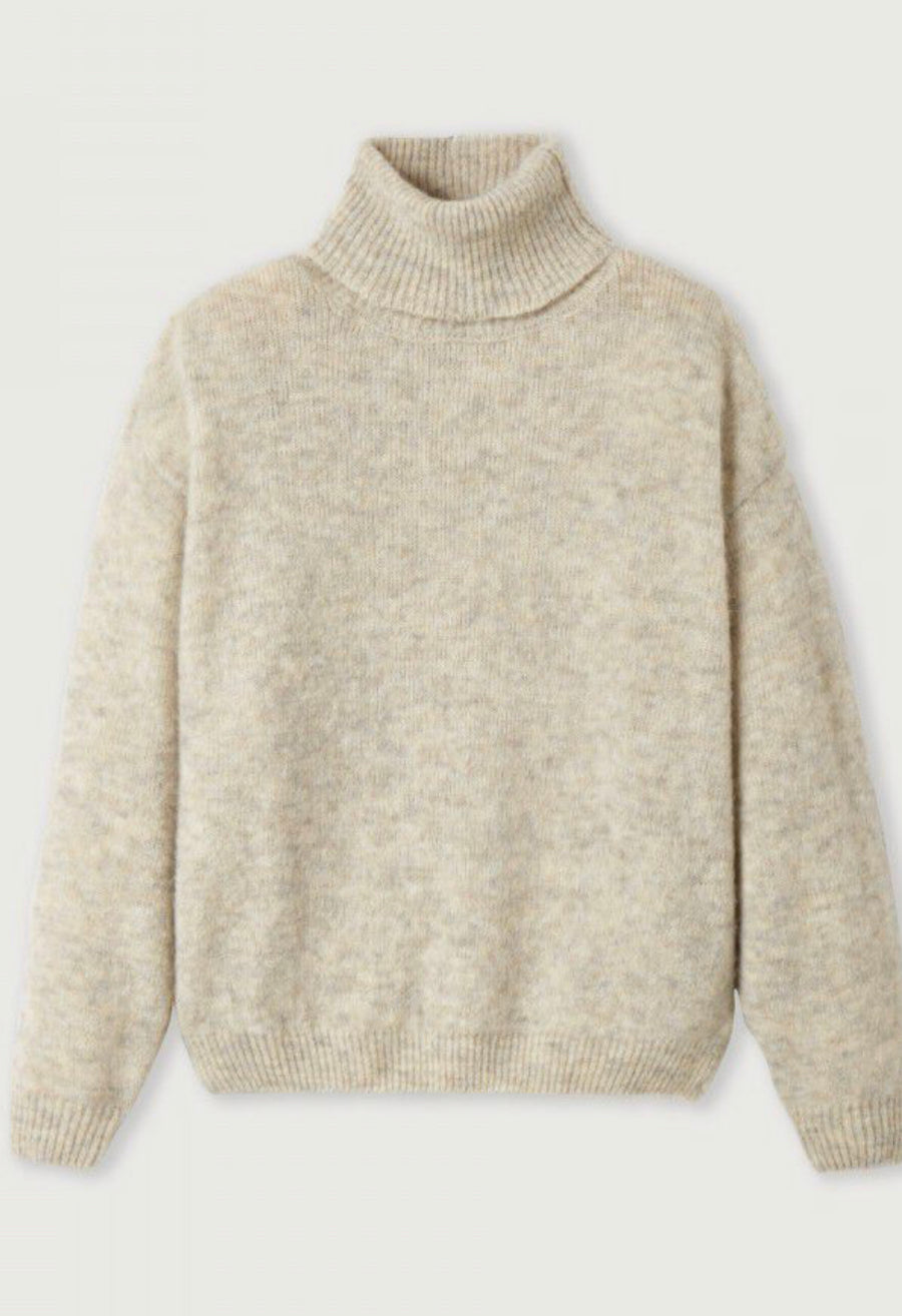 American Vintage East Turtleneck Jumper - Powder Snow Melange