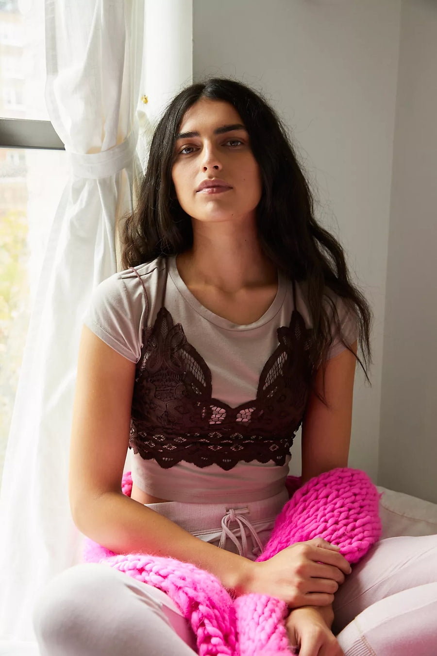 Free People Adella Bralette - Chocolate Lava