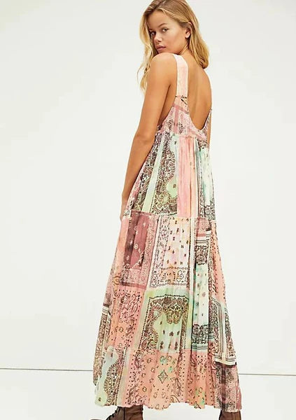 Bandana print maxi dress discount