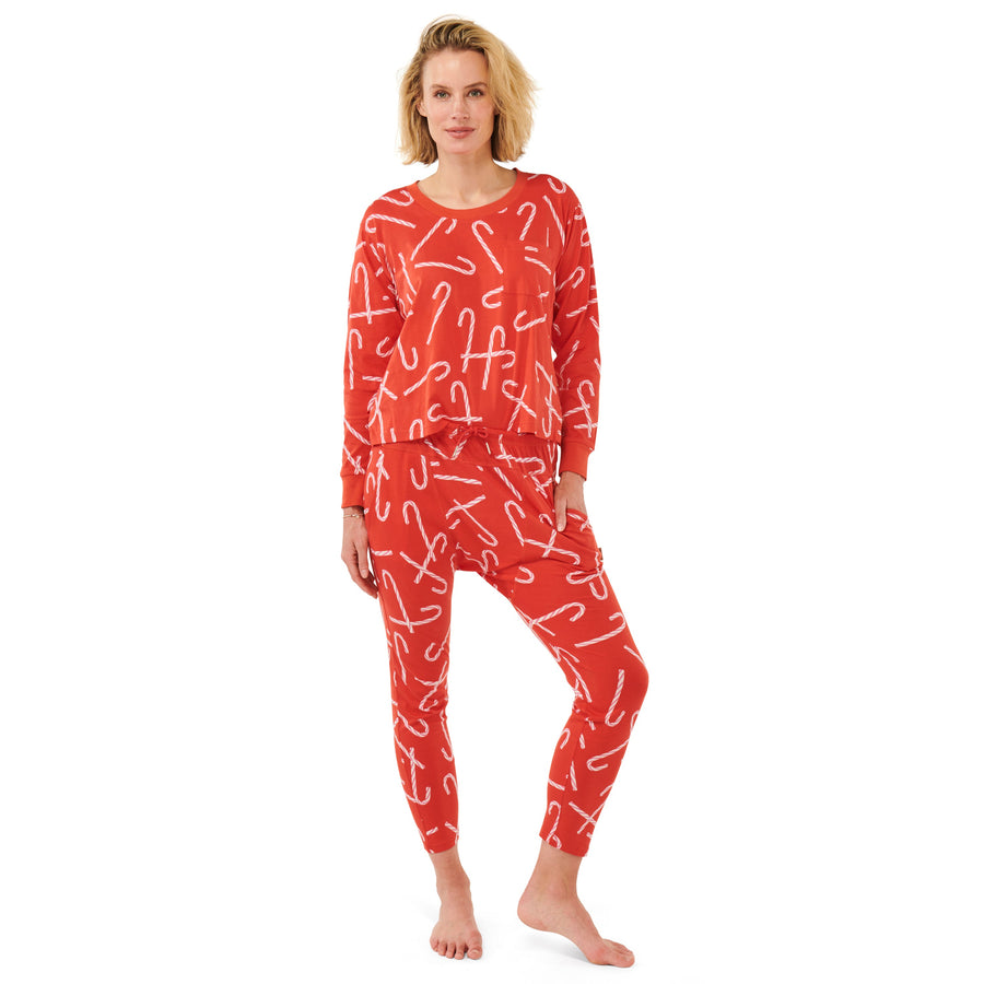 Kip&Co Candy Cane Red Drop Crotch Pant