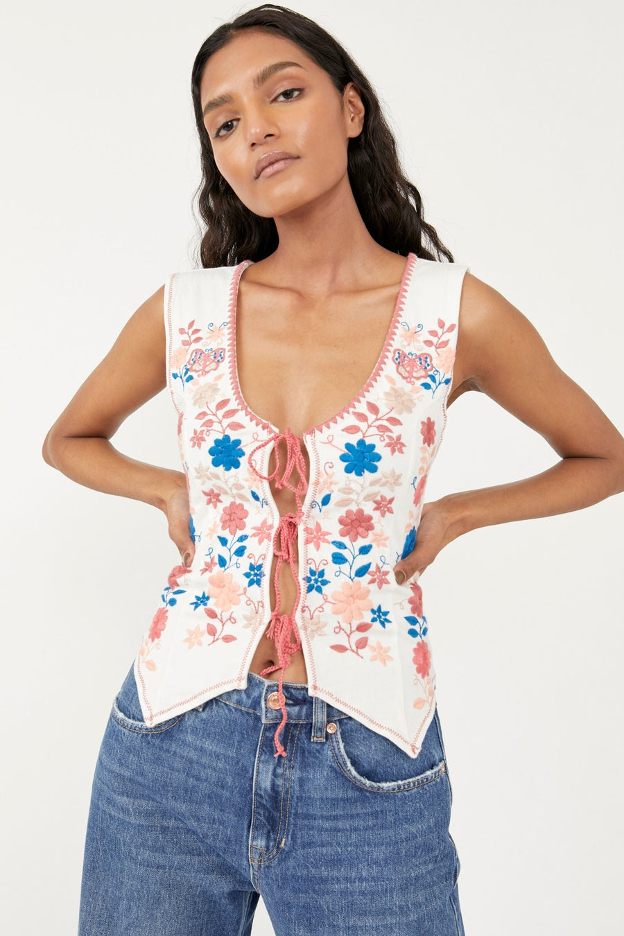 Free People In Bloom Top Ivory Combo