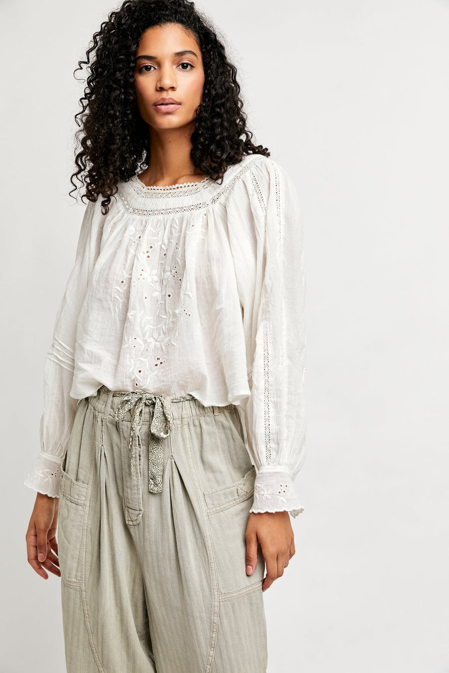Free People Faraway Fields Top Ivory