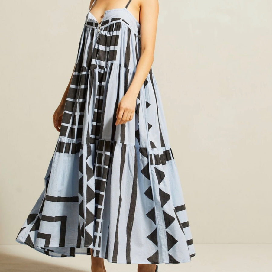 Kinga Csilla Rec Kaya Block Print Neroli Dress