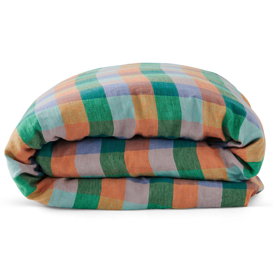 Kip&Co Skyline Tartan Linen Quilt Cover - Queen